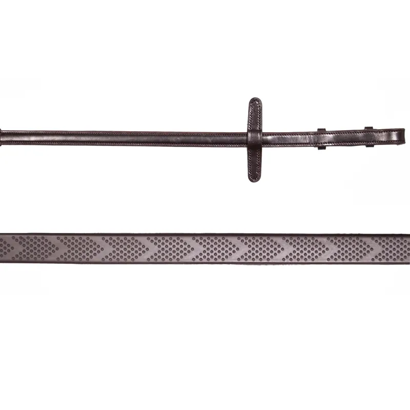 Henry James V-Grip Rubber Reins - Havana Brown